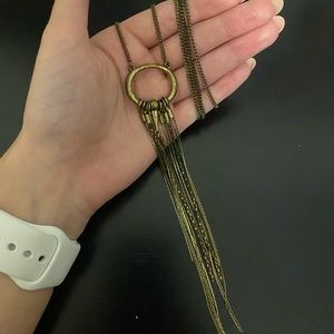 Dangly Distressed Gold Necklace